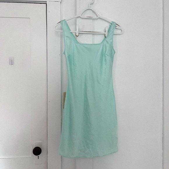 Aritzia Dresses & Skirts - Wilfred Teal Blue Silk Slip Dress - Never Worn